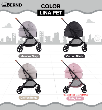  รถเข็นสัตว์เลี้ยง พับอัตโนมัติ BERND Lina Pet Auto Fold - Baby Pink (Limited)_4